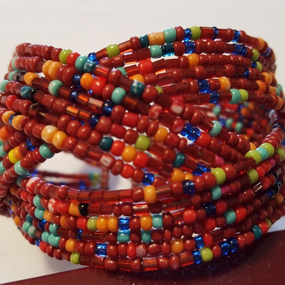 Kenyan Handmade Bracelet, Maasai Glass Beads - Picture 2 of 2
